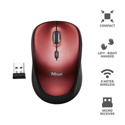 TRUST - YVI WIRELESS MOUSE RED
