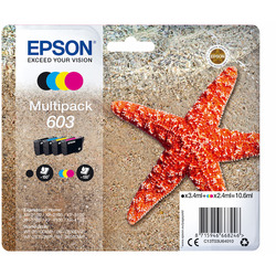 EPSON - Cartuccia Stella Marina 603 C13T03U64020 4pz Nero+Colore