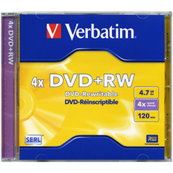 VERBATIM - Supporto DVD+RW 4.7GB 4x in Custodia Slim 43228