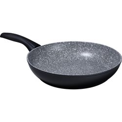 AETERNUM - Padella 24 Cm in Alluminio antiaderente Grigio Marmorizzato e manico in Plastica Linea Black Pearl Aeternum Y0E6PA0240