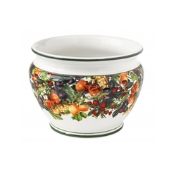 BRANDANI - Portavaso in Ceramica Artigianale decorato con ornamenti di Frutta 27X21 Cm linea Le Primizie  52185