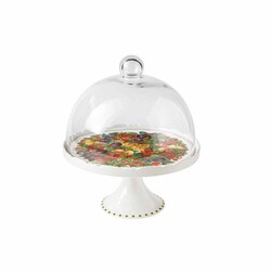 BRANDANI - Alzata Le Primizie in ceramica con cupola in vetro Brandani 52232
