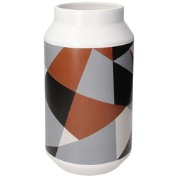 ANDREA FONTEBASSO - Vaso Portafiori Neck in Ceramica linea Cer-Amica con decori Geometrici mattone, grigio, bianco e nero 16X29 cm CK1VA1QSIXT