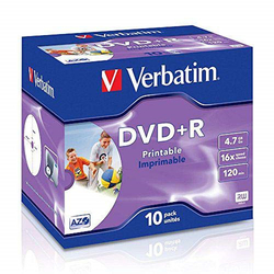VERBATIM - Supporto DVD-R Jewel Case 4.7 GB 10pz 16x 120 minuti 43508
