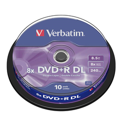 VERBATIM - Supporto DVD-R Double Laye 8.5 GB 10pz 8x 240 minuti 43666