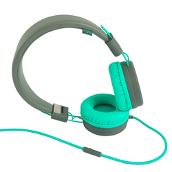 WIKO - Cuffie WKAUHEGYS1 con Microfono e Cavo Verde e Grigio