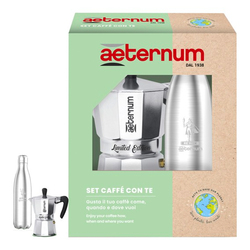 AETERNUM - Set Moka Allegra 3 Tazze + Bottiglietta Caffe' in Alluminio Aeternum 0004183