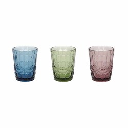 TOGNANA PORCELLANE - Set 3 Bicchieri acqua 230ml in Vetro Multicolor linea Madame Tognana MA585B3M092