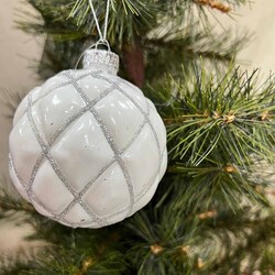 STAR - Pallina Natale in Vetro Argento Diametro 8cm 50992