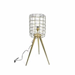 MERCURY SRL - Lampada da Terra Vintage Struttura a forma di gabbia con piedi in Metallo Oro H85 Cm 35553