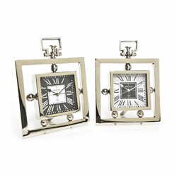 MERCURY SRL - Orologio 25,5 x h34 Cm in Metallo Cromato con sfondo CASUALE Linea Royal Mercury 35331