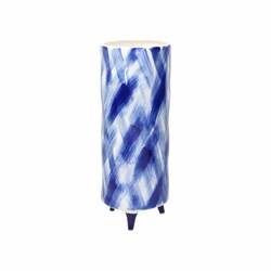 ANDREA FONTEBASSO - Vaso h31cm con Piedi in Ceramica Bianco e Blu Linea Storm CK1VB262309