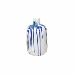 ANDREA FONTEBASSO - Vaso h25cm in Ceramica Bianco e colata Blu Linea Magma CK1VB312310