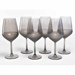 MERCURY SRL - Set 6 Calici moderni da vino in vetro Black/Antracite Mercury 24806/Cf6