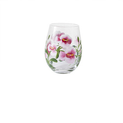 LIVELLARA - Set 2 Bicchieri Tumbler in vetro con decori fatti a mano linea Flora Orchidea Livellara 72018006