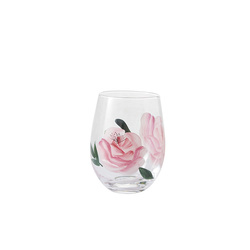 LIVELLARA - Set 2 Bicchieri Tumbler in vetro con decori fatti a mano linea Flora Rosa Livellara 72018007