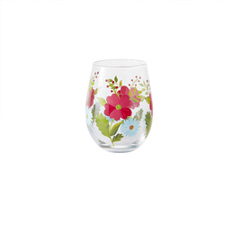LIVELLARA - Set 2 Bicchieri Tumbler in vetro con decori fatti a mano linea Flora Primula 100% Made In Italy Livellara 72018003