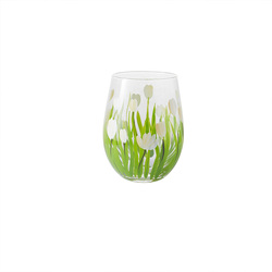 LIVELLARA - Set 2 Bicchieri Tumbler in vetro con decori fatti a mano linea Flora Tulipano 100% Made In Italy Livellara 72018008