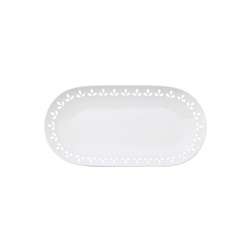 MAXWELL & WILLIAMS - Vassoio Oblungo 39 x 20 Cm in Porcellana Bianco Linea Lille AY0047