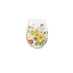 LIVELLARA - Set 2 Bicchieri Tumbler in vetro con decori fatti a mano linea Flora Prato In Fiore 100% Made In Italy Livellara 72018004